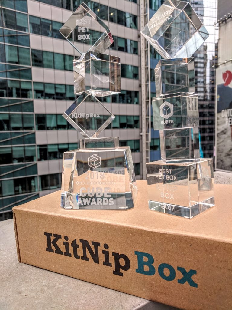 KitNipBox's Cube Awards for Best Pet Subscription Box, 2018 & 2017